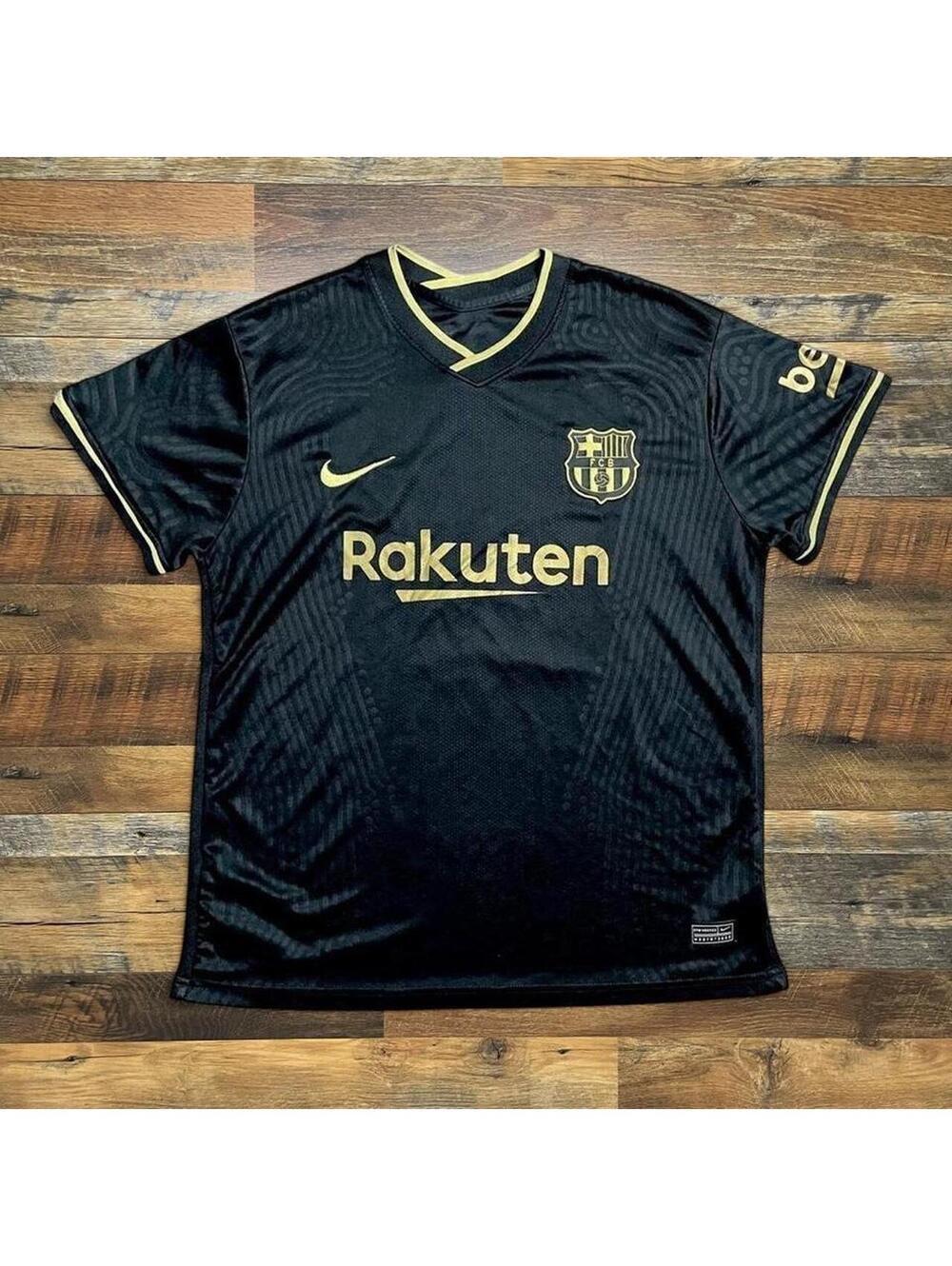 Nike FC Barcelona Black Gold 2020/21 Away Soccer Jersey Men’s XL.